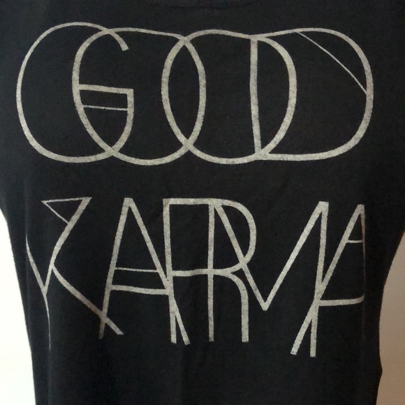 3/$15 SALE BLACK by the classic Good Karma Black Crop Top. - Picture 2 of 5